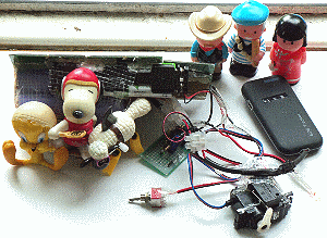 electronic bits being tested for a GPS Bottle