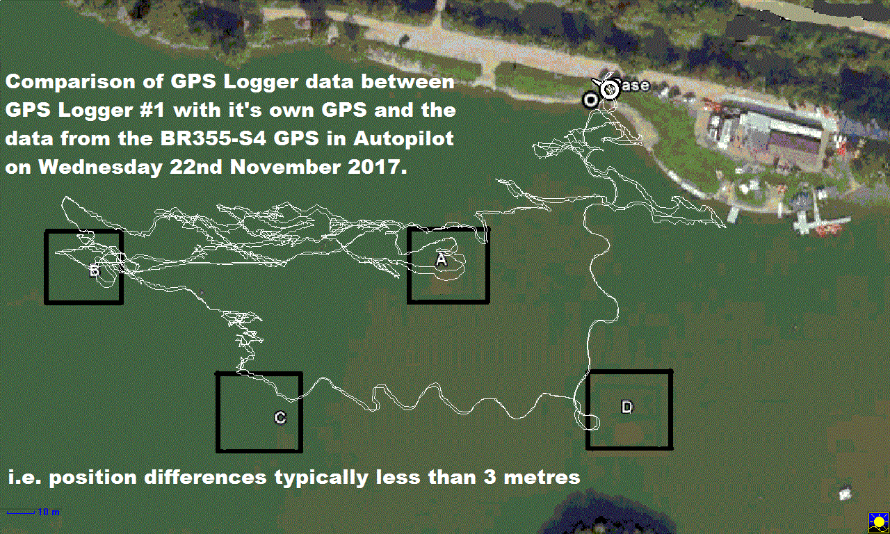 Comparison of GPS Logger Plots of Boat 11 on 22nd November 2017
