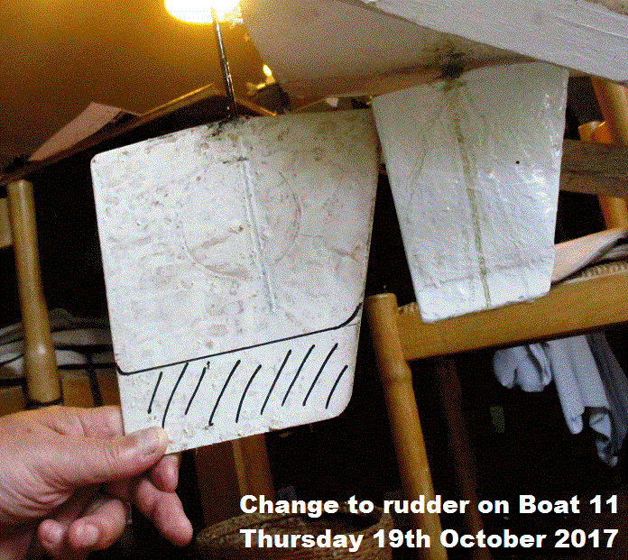 Change of Boat11 Rudder on 19 October 2017