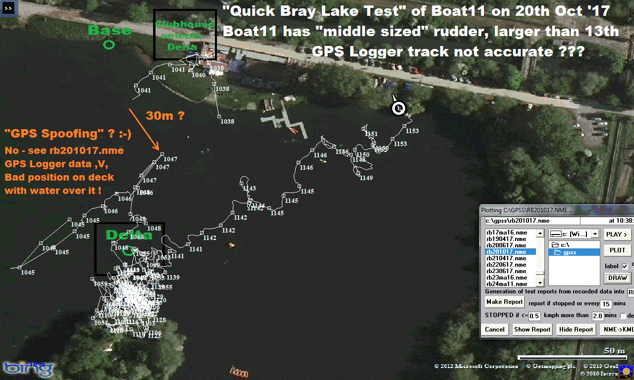 GPS Plot of Boat11 and Boat12 on 20 Oct 2017