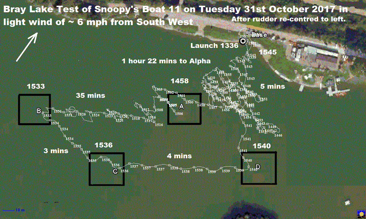 GPS Logger plot of Boat 11 on 31 Oct 2017