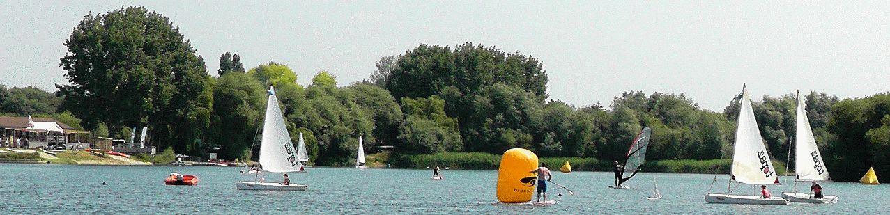 Snoopy among his many friends on Bray Lake