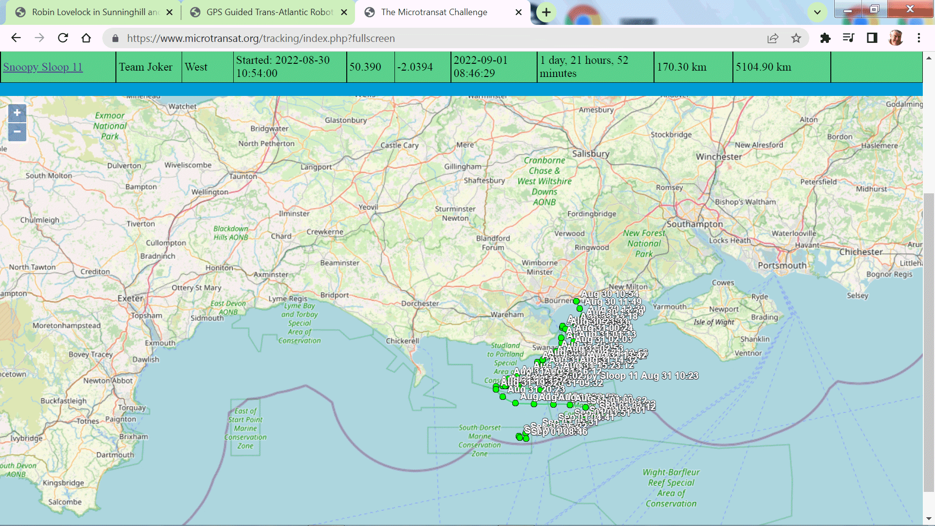 Microtransat Snoopy Track