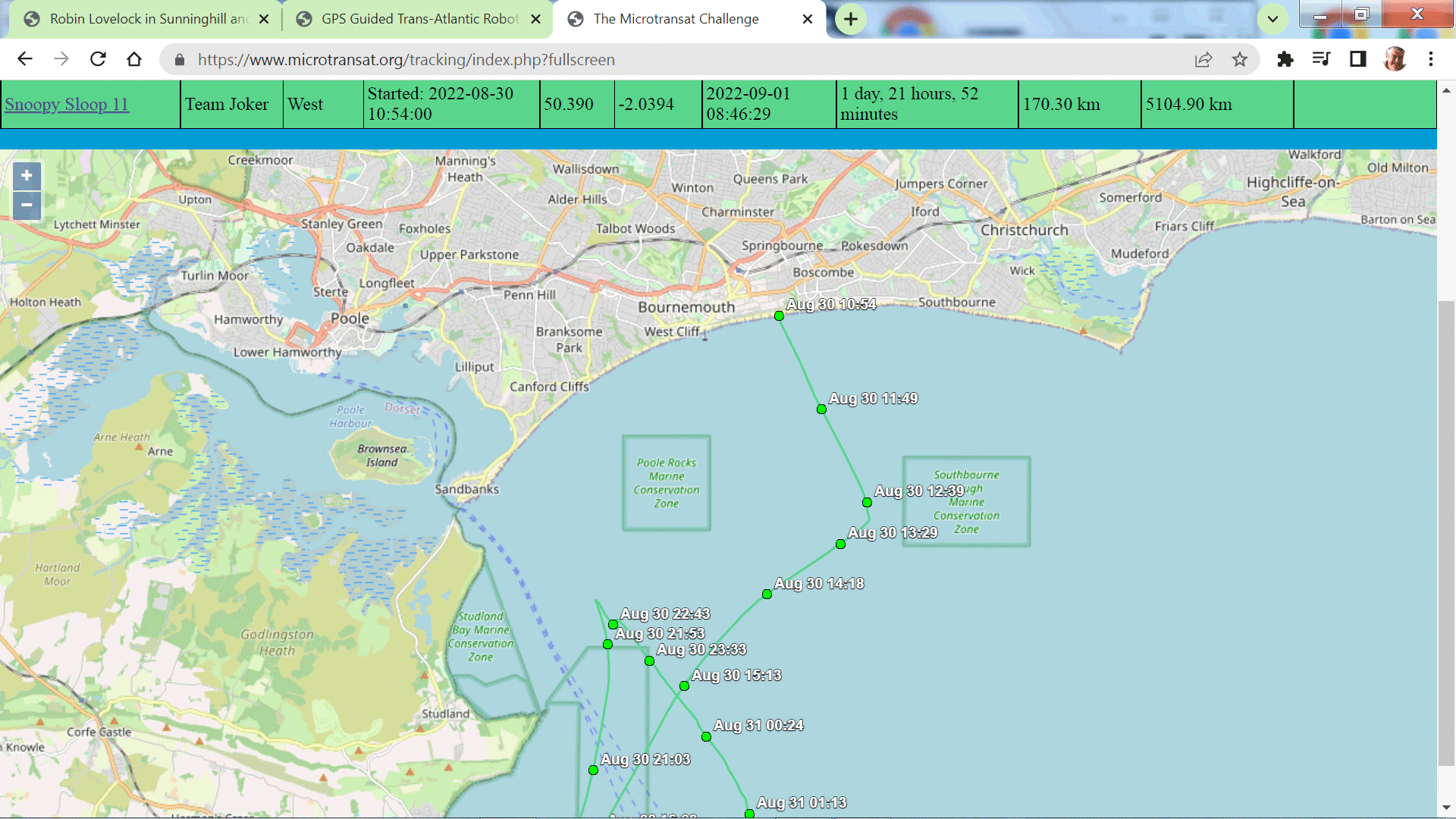 Microtransat Snoopy Track