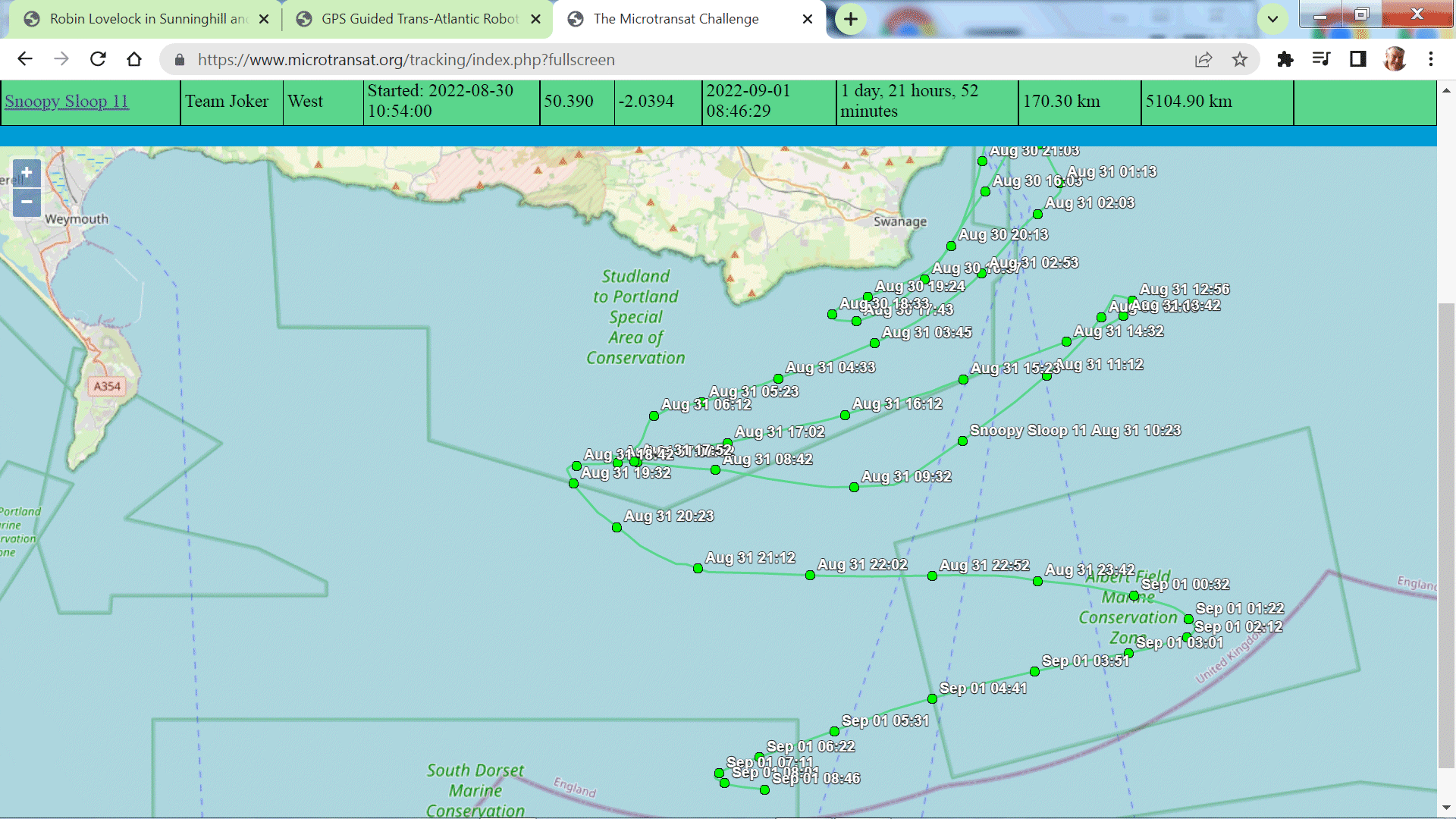 Microtransat Snoopy Track