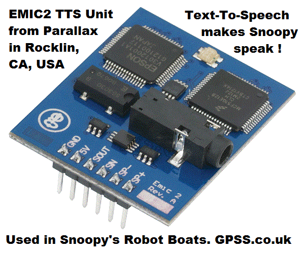 Parallax Text To Speech used in Snoopy's Robot Boats
