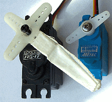 Two servos: Acomms AS-17 and Hitec HS-5086WP