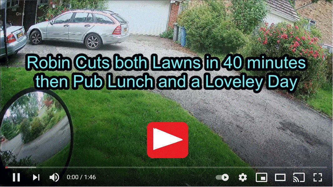 Robin cuts lawns before pub grub and a perfect day